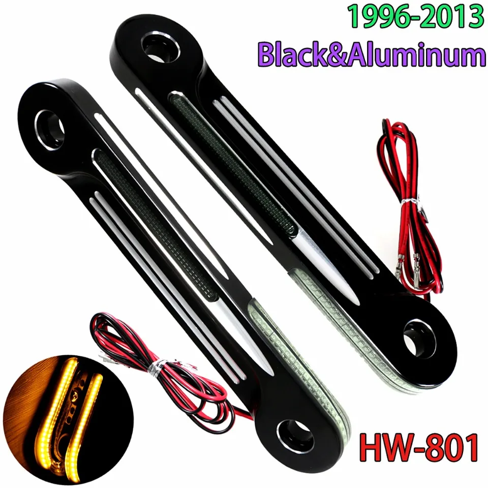 Predné Alumnidium Plytle Cut LED LED Flush Clush Turn Signals pre Harley Touring Electra Street Glide FLH/T FLHX FLHR 96-13