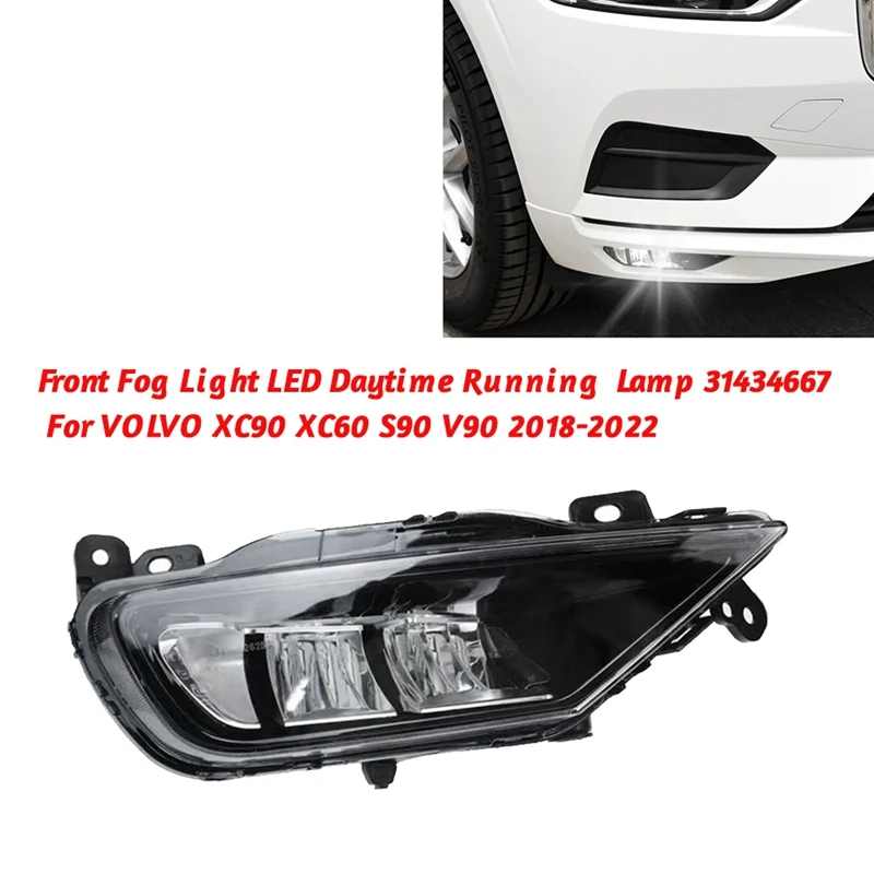 Predné anti-Fog Light LED hnacie svetlo pre Volvo XC90 XC60 S90 V90 2016-2022 LED denné svetlo