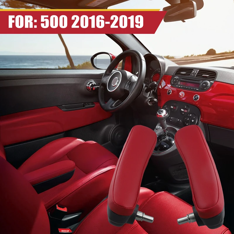 Predné auto Vnútorné kožené lakťové opierky 6bv48krlaa 6bv31krlaa pre Fiat 500 2016-2019