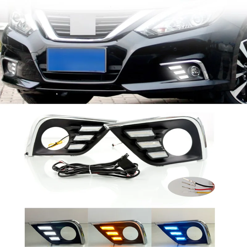 Predné LED DRL Denné bežecké svetlo hmlové lampa pre nissan Altima 2016-2018 Náhrada modrej žltej bielej bieleho svetla odolný dizajn