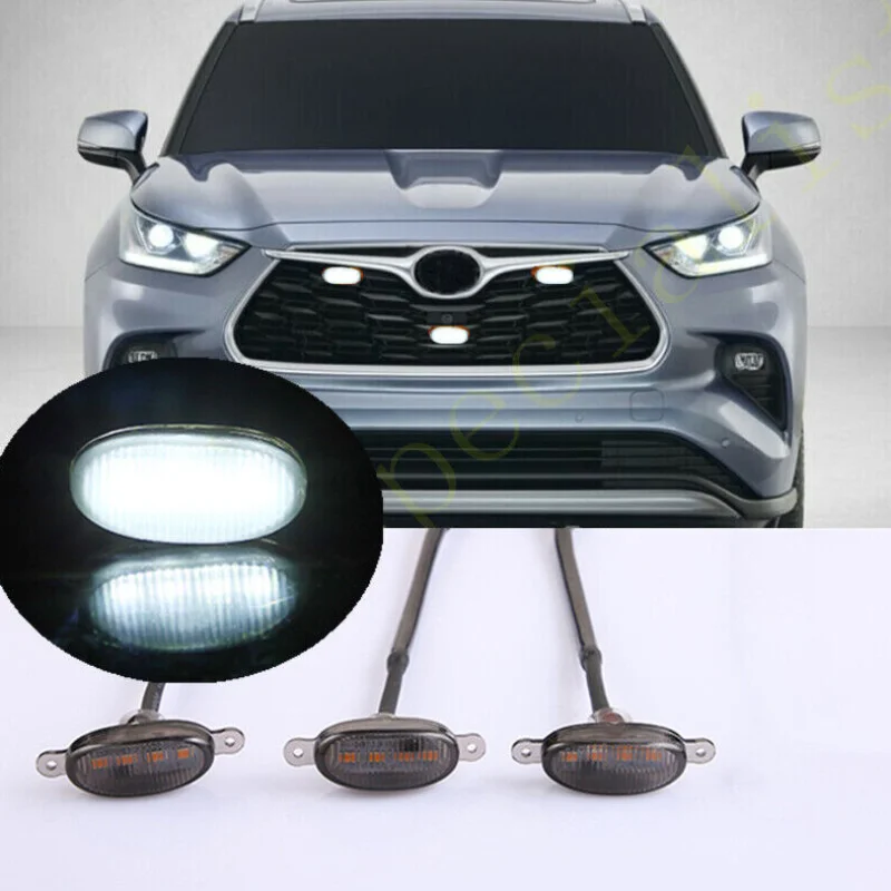 Predné mriežky LED svetlo Raptor Style DRL CAR STYLING ACTVORA PRE TOYOTA HIGHLANDER 20-21