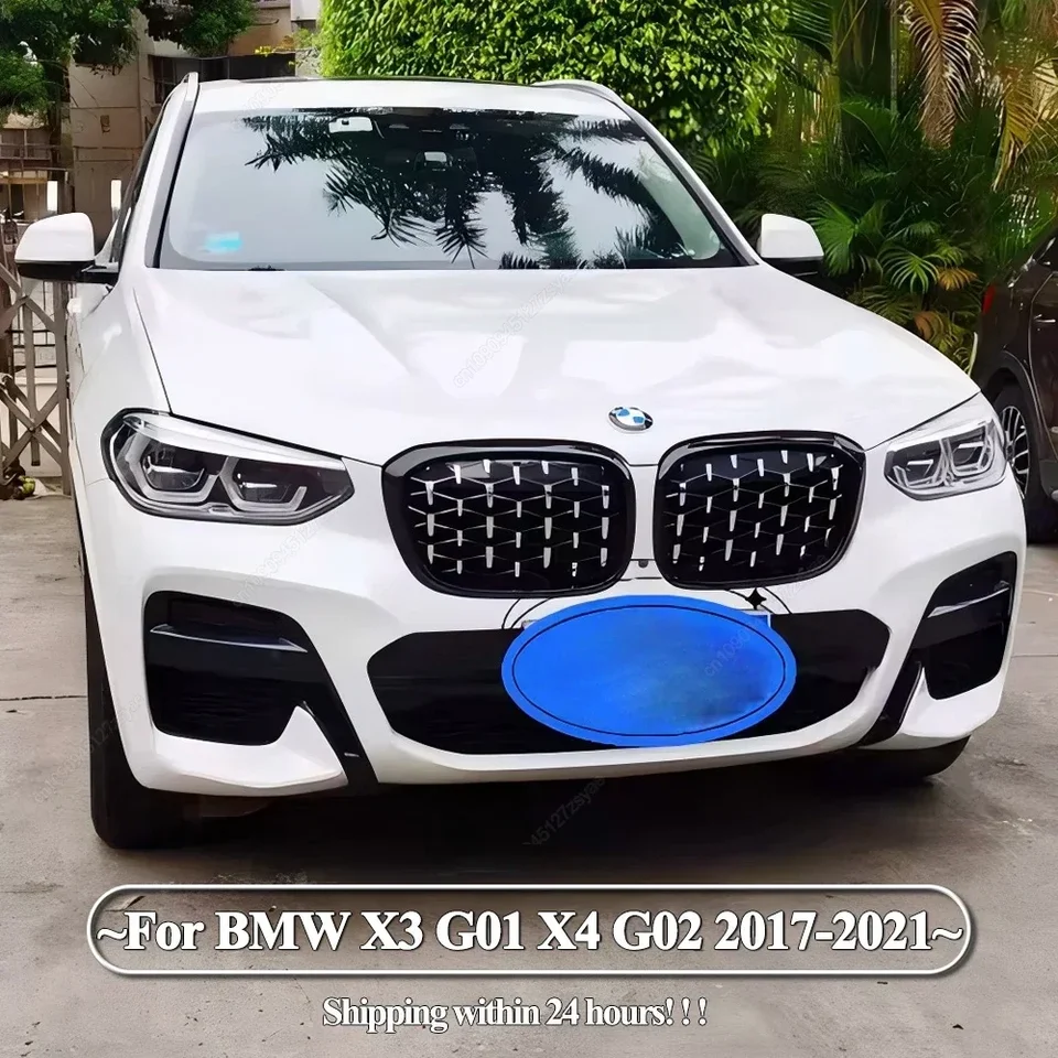 Predné obličkové mriežky Výmena mriežky mriežky auta predný nárazník Grill pre BMW X3 G01 X4 G02 2017-2021 Diamond Grills Meteor Style