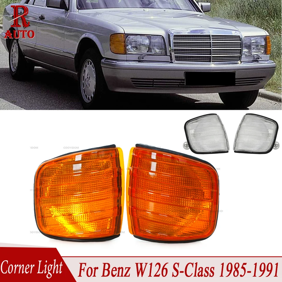 Predné rohové lampa kryty hmlové svetlo Fit Fit for Benz W126 260SE 280SE 300SE 380SE 420SE 300SEL 500SEL ROOGRE ROOD LAMP pre auto