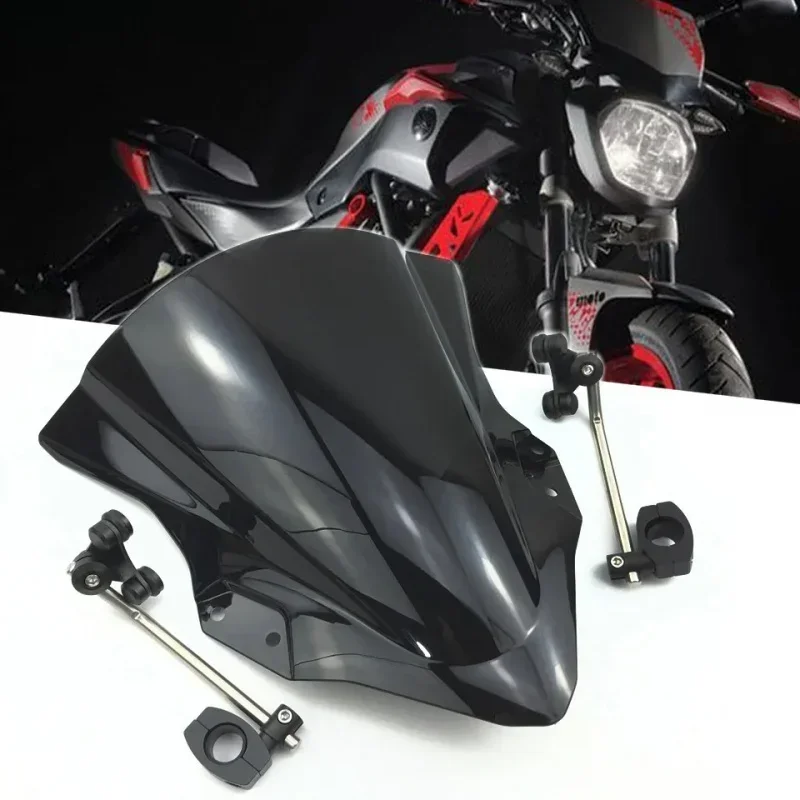 Predné sklo pre motocykel Yamaha, nastaviteľná držiak, MT125, FZ, FZ1, FZ6, FZ8, FZ8N, XJ6, MT-01, MT03, MT07, MT 2013