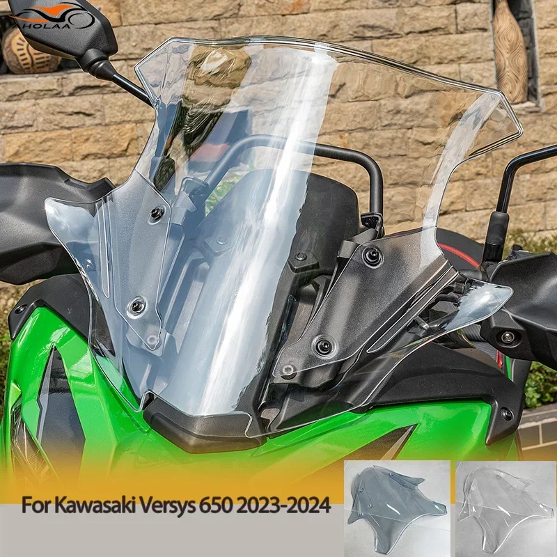 Predné sklo čelného skla pre Kawasaki versys 650 2023-2024 PC Materia Flyscreen Motorcycle DEFLECTOR MOTOCORSS PRÍSLUŠENIE