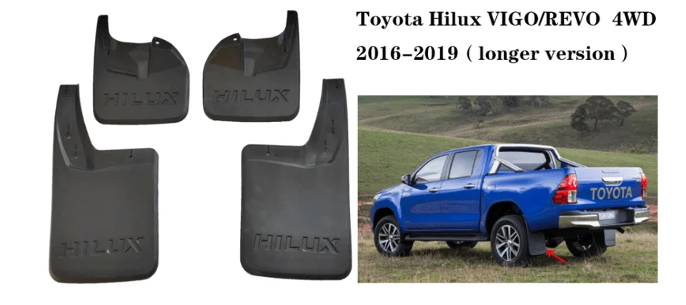 Predné zadné klapky na bahno pre toyota Hilux Revo 4WD 2016 2017 2018 2018 2019