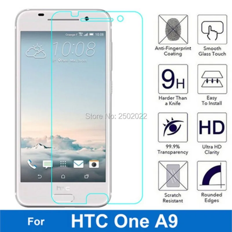 predný LCD explózia LCD Temperovaný sklenený film pre HTC One A9 A9W A 9 SCREET OBRADNÉHO PROSKY PELICULA DE VIDRO GUARD SAVER
