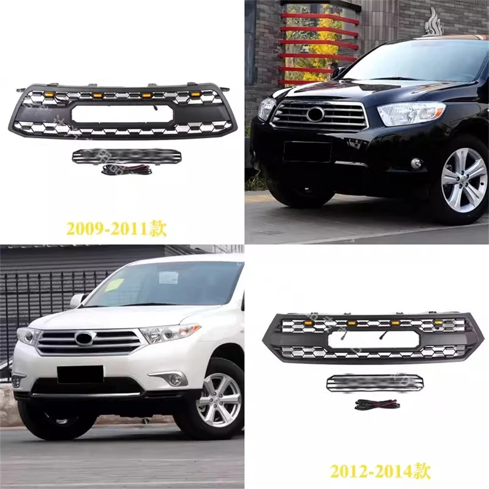 Predný nárazník automobilu pre 09-14 Toyota Highlander Radiator Grille Grill Racing Grill