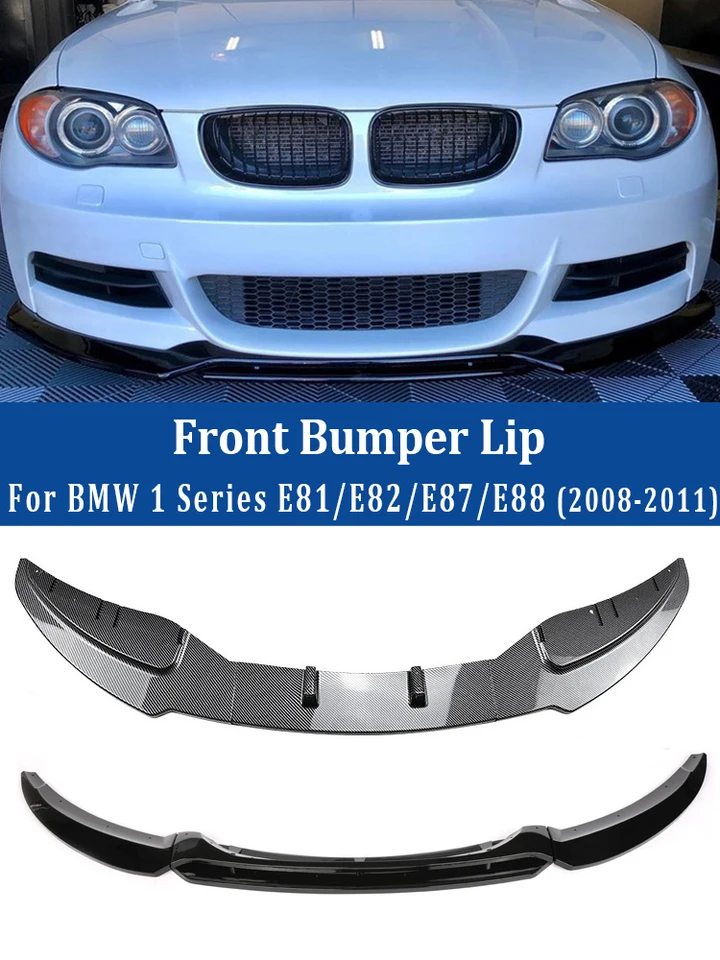 Predný nárazník Black Difuser Siltter Front Skrit for BMW 1 Series E81 E82 E87 E88 LCI 2008-2011 Glossy Black Accessories