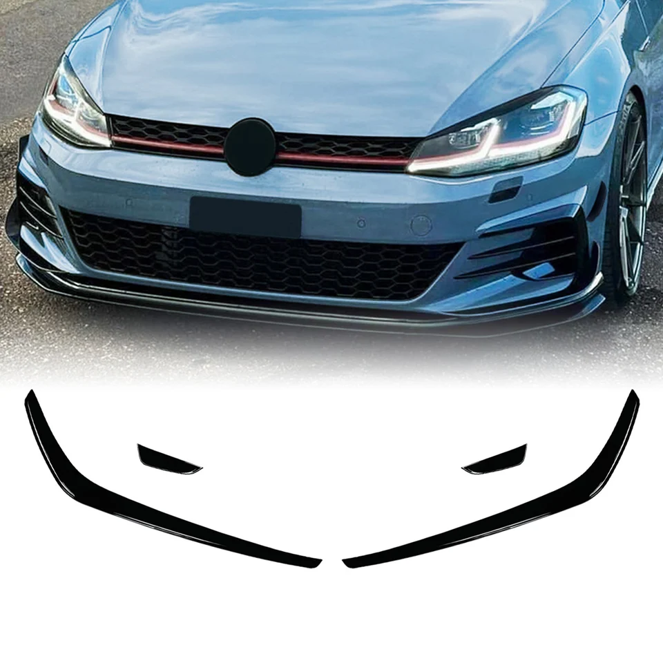 Predný nárazník bočného vzduchového vetracieho vetra pre Volkswagen VW Golf 7.5 GTI R Line 2017-2019 Gloss Black/uhlíkové vlákno vyzerajú katáre