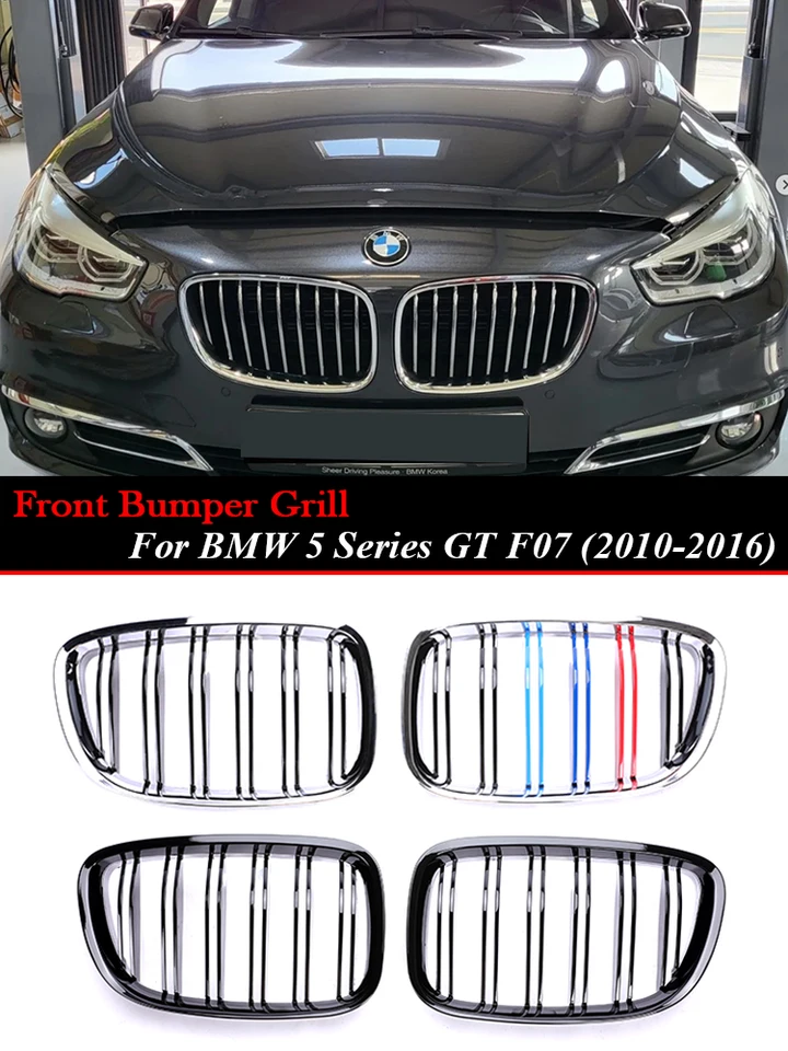 Predný nárazník facelift gril Air Center Chrome m farebná mriežka pre BMW 5 Series GT F07 2010-2016 520 528 530 535 550 Príslušenstvo