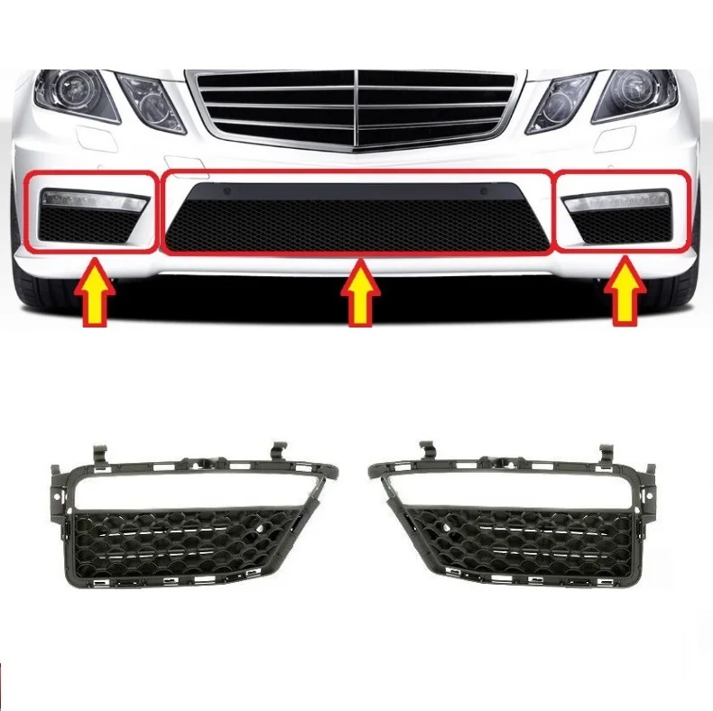 Predný nárazník Grille Fog Lamp Cover Rám pre Mercedes Benz E Class W212 AMG