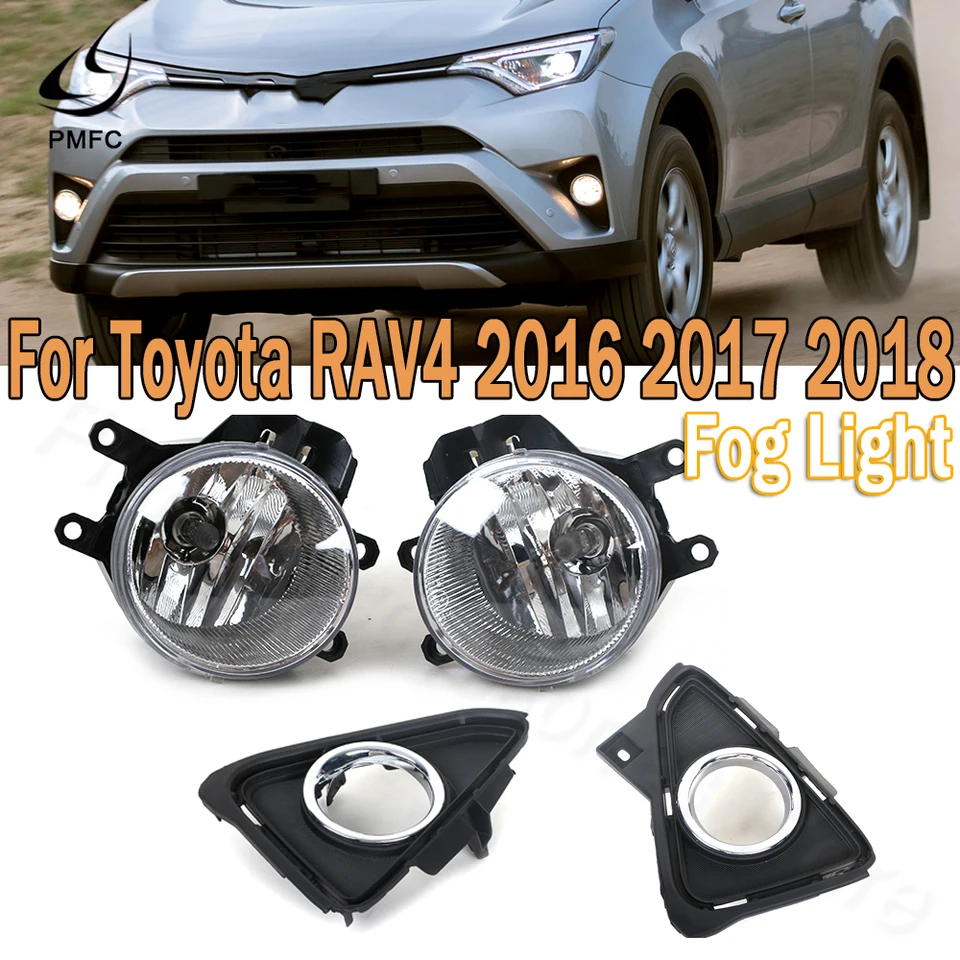 Predný nárazník hmlové svetlo kryt Grill Rám Foglight Driving Light Grille pre Toyota Rav4 2016 2017 2017 2018 Hmlové svetlo alebo kryt