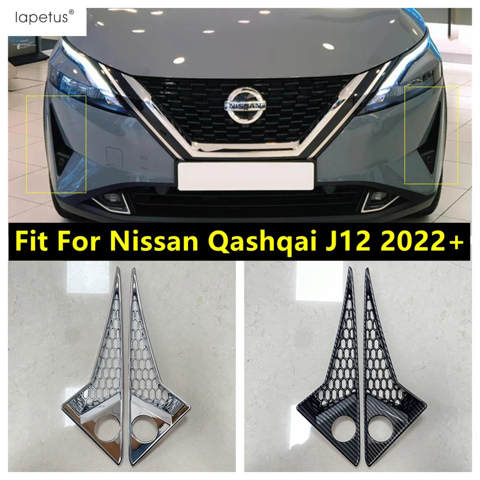 Predný nárazník hmlové svetlo svetlo obočia obočie obočie Tink Chrome / Chrome / Carbon Fiber Actle pre Nissan Qashqai J12 2022 2023 2024