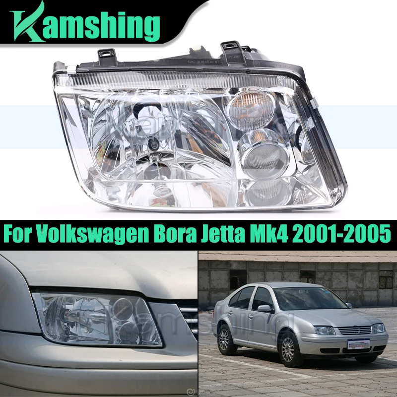 Predný nárazník pre Volkswagen Bora Jetta MK4 2001-2005 Svetelová hlava Lampa Lampa Lampshade Sathlam Cover