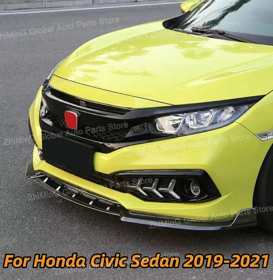 Predný nárazník predného nárazníka Splitter Lip Spoiler Body Body Difuser Protector pre Honda Civic Sedan 2019 4D exteriérové ​​príslušenstvo časť