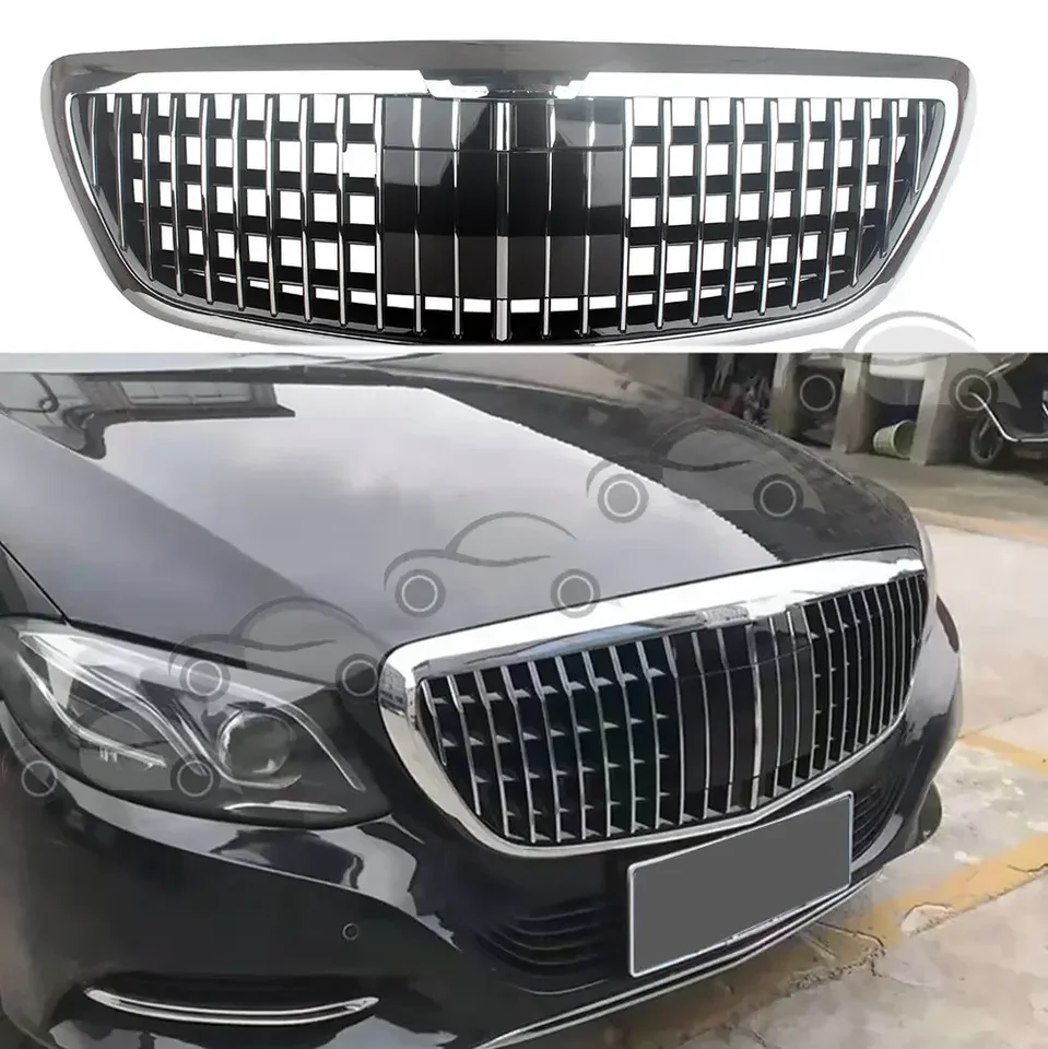 Predný nárazník Racing Grill Grille Cover pre Mercedes-Benz W222 2014-2020 Maybach Style S600 S550 S500 S450 S350 Chrome