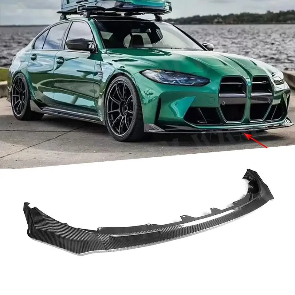 Predný nárazník s suchým uhlíkovým vláknom pre predný nárazník pre BMW 3 4 Series G80 G82 G83 M3 M4 Konkurencia 2020+ Pridajte v štýle predného splitter FRP