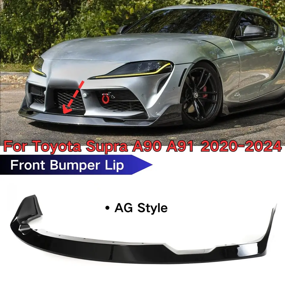 Predný nárazník v štýle AG pre Toyota supra A90 A91 2020-2024 Splitter Splitter Leskry Black Black 3ks Body Kit Cars Doplnky