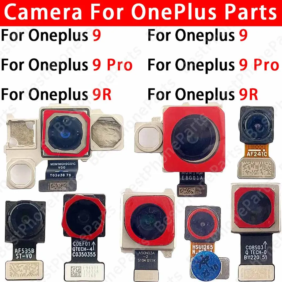 Predný selfie a zadný zadný fotoaparát pre OnePlus (1+) 9 Pro 9R 9r 9Pro hlavný obvodový modul kamery Flex Cable Výmena náhradných dielov
