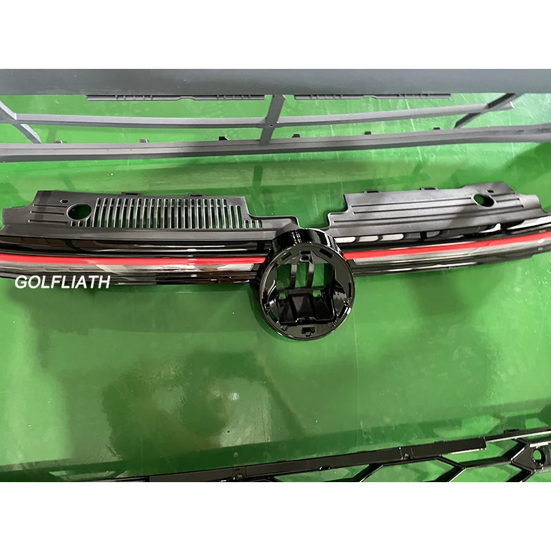 Predný stred mriežky ABS Radiator Hood Horný gril s LED svetlom pruhu pre VW Golf 8 MK8 Auto doplnkov