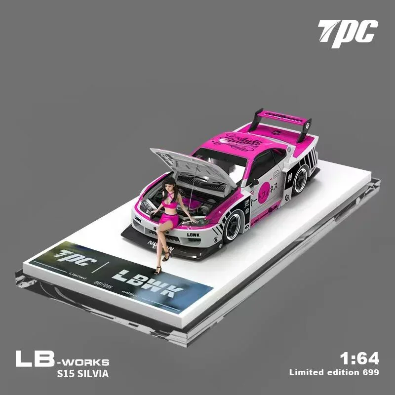 (Predobjednávka) TPC 1:64 S15 Pink White / Blue White Limited600 Diecast Model Cars