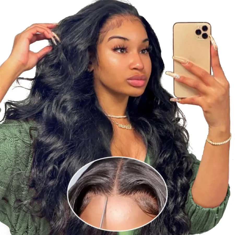 Predrezané čipky 6x4 pripravené na glueless Closure Body Wave Parochň