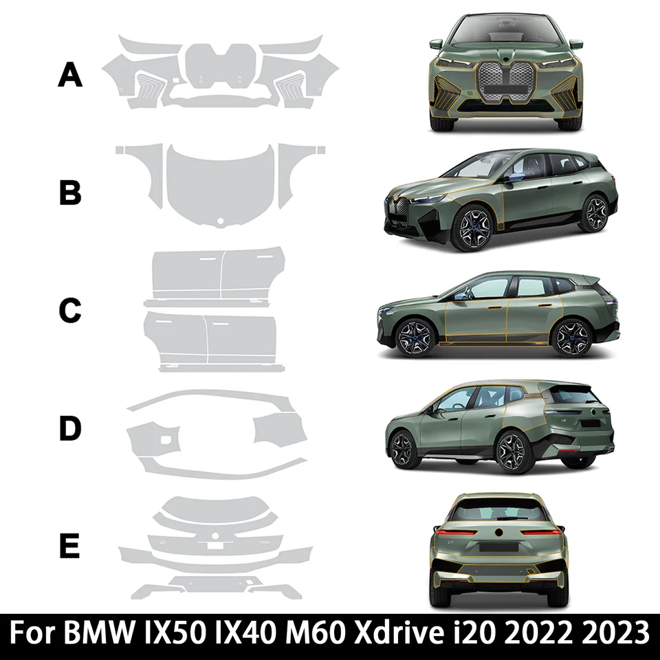 Predzrezaný PPF pre BMW IX50 IX40 M60 XDRIVE I20 2022 2023