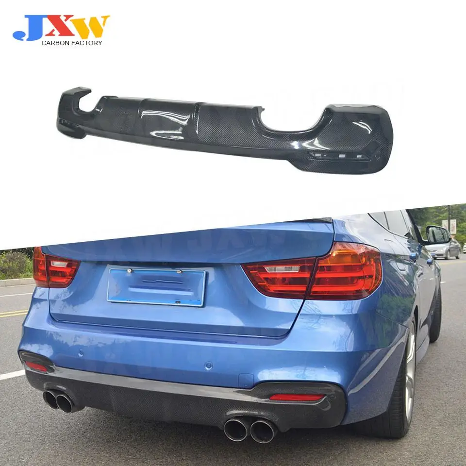 Predĺženie difúzora pier na uhlíkové vlákno pretekársky nárazník pre BMW 3 Series F34 GT M Sport 4 -dvere 2012 - 2017 FRP Body Kits