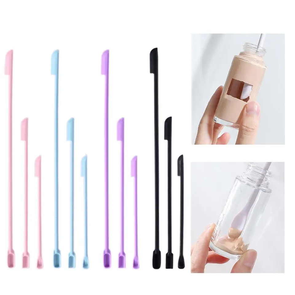 Predĺžené kozmetické kozmetické kozmetické nástroje Posledné kvapky na kopček krémový make -up kefy kozmetika lyžica silikónová špachtle hlboká škrabka na fľašu
