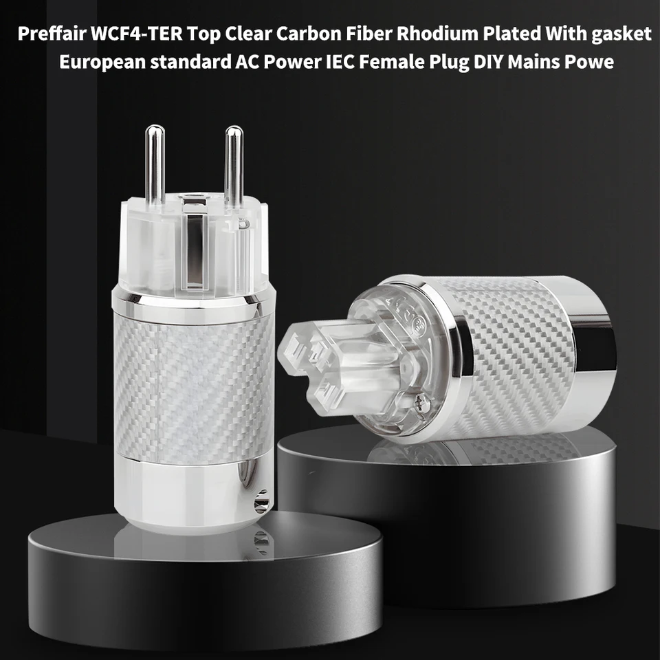 Preféra WCF4-TTE Top Clear Clear Fibre Rhodium klenutá s tesnením Európsky štandardný AC-Power IEC SMEZPEČNÁ DIY