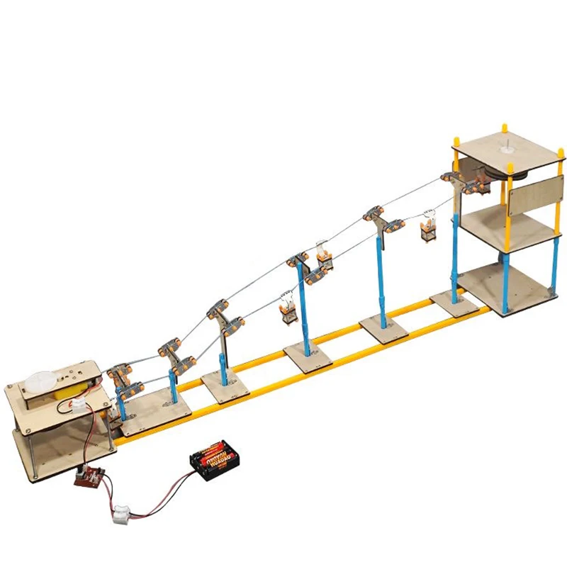 Prehliadka lanovky Systerm Model detská vedecká hračkárska technológia Physics Bricks Kit