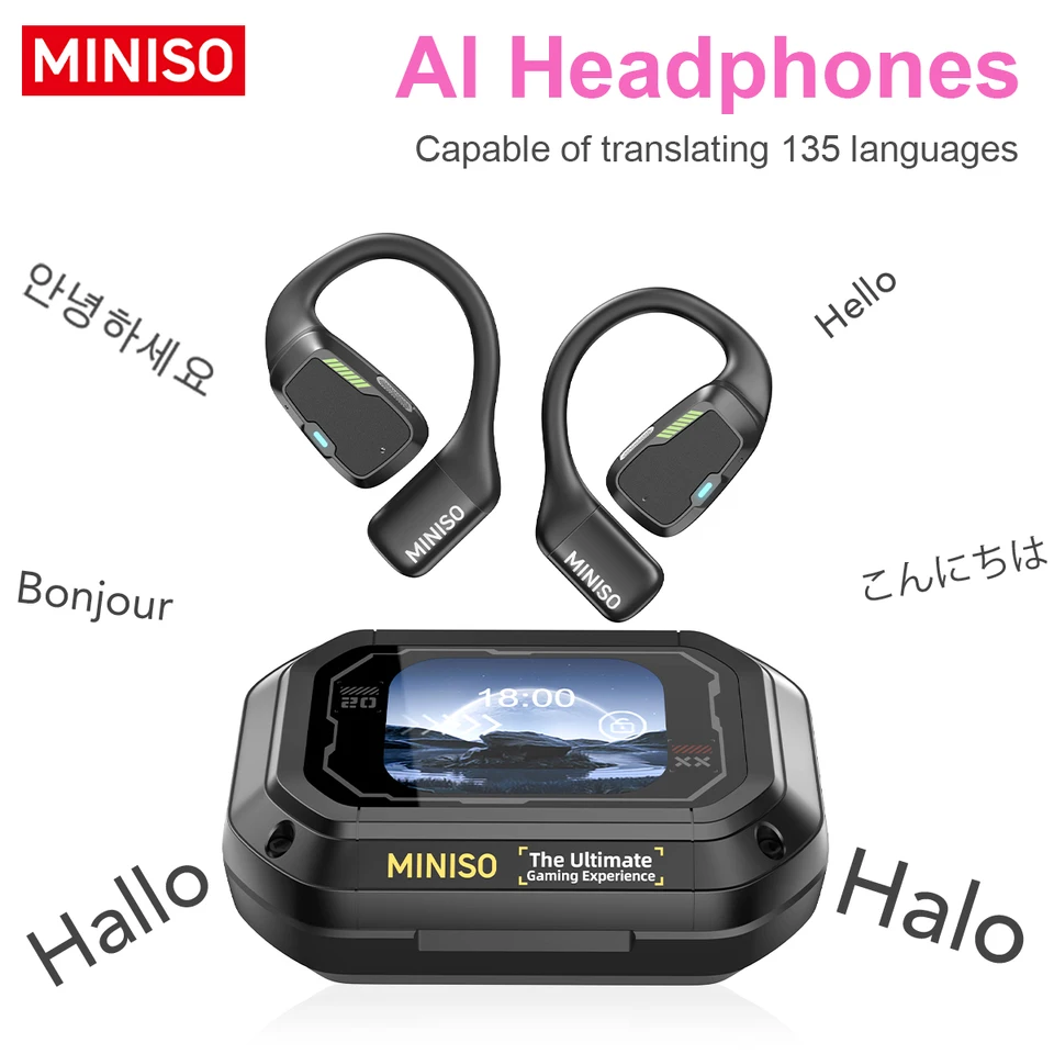 Prekladateľ slúchadlá miniso M98 AI bezdrôtové slúchadlá Office Chat Headset ASMR náhlavná súprava DIY aplikácia AI bezdrôtové slúchadlá s mikrofónom