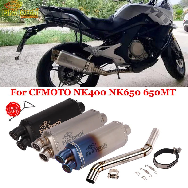 Prekĺznite pre CFMoto NK400 NK650 NK 400 650 650MT 650 MT MOTCYCLE Výfuk úniku Modify Priepustné potrubie Moto GP tlmený systém