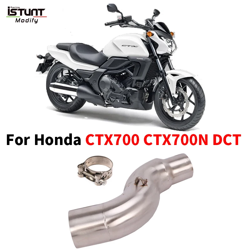 Prekĺznite pre Honda CTX700 CTX700N DCT Motocykel výfukového tlmiča 50,8 mm modifikovaná trubica Connect Stredná linka potrubie lakťa Espace Moto