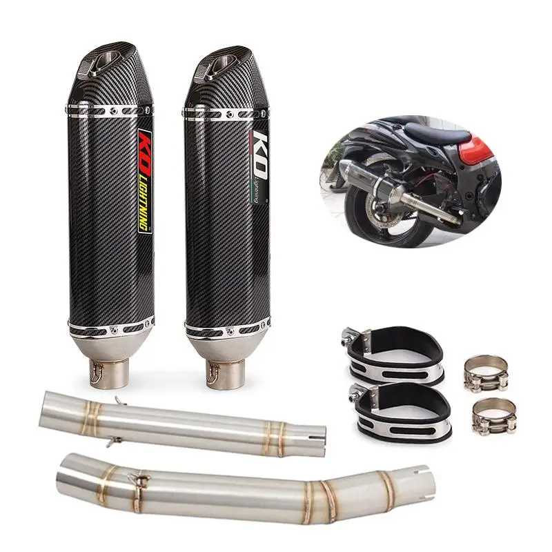 Prekĺznite pre Suzuki Hayabusa GSXR1300 2008-2020 Výfukový systém Motocykla Mid Link Pipe L & R Mufľ Thowner tlmič z nehrdzavejúcej ocele