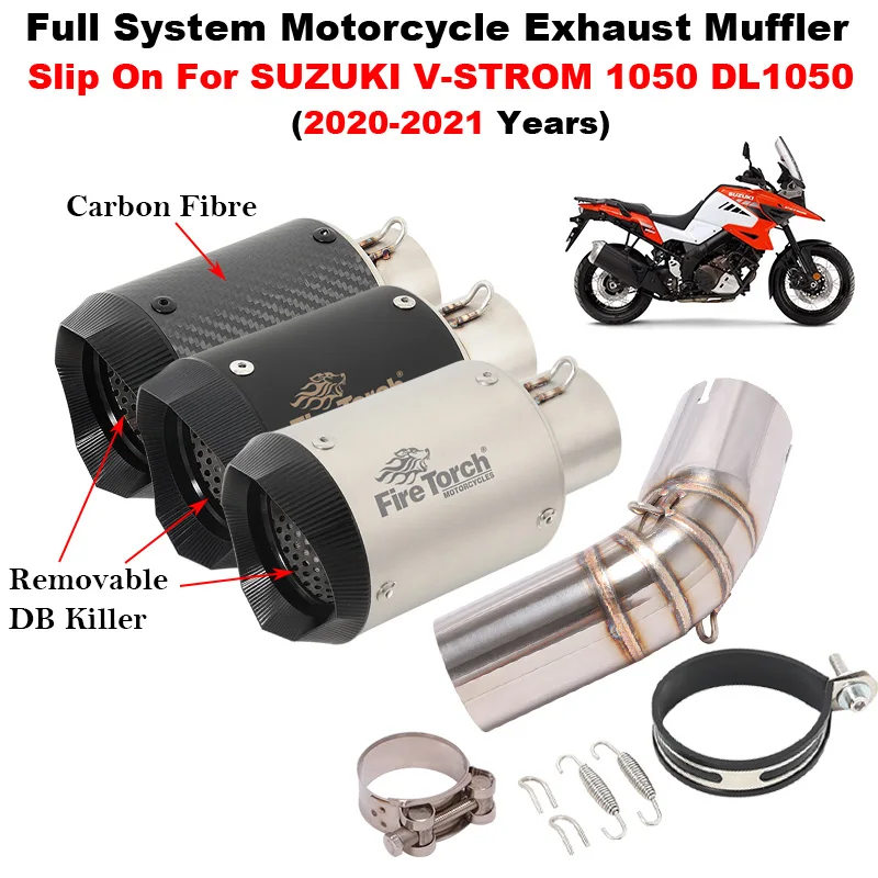 Prekĺznite pre Suzuki V-Strom 1050 DL1050 2020 2021 Výfukový systém motocykla Únik Middle Link Connection 51 mm tlmič tlmiča Moto