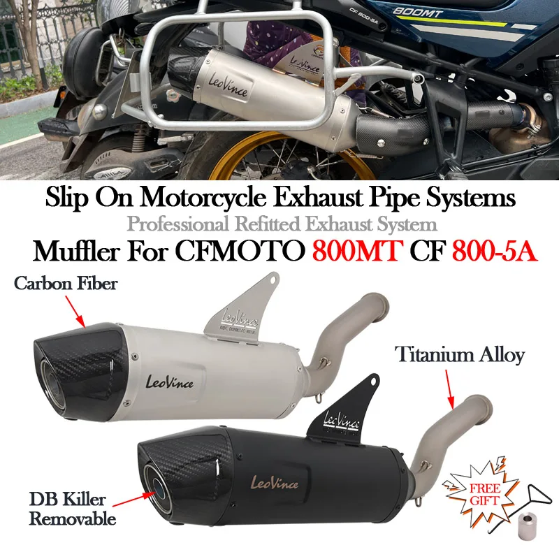 Prekĺznutie pre CFMoto 800MT CF 800-5A 2021 2022 Motocykel Leo Vince Výfuk DB Killer Escape Moto Carbon Tufler Middle Link Rúrky