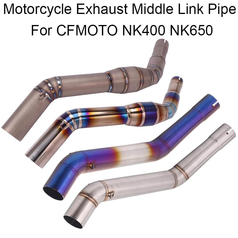 Prekĺznutie pre CFMoto NK400 650nk NK 400 650 Výfukový systém motocykla Úniky úniky upravené potrubie zliatiny Titanium Middle Link Connection Pipe