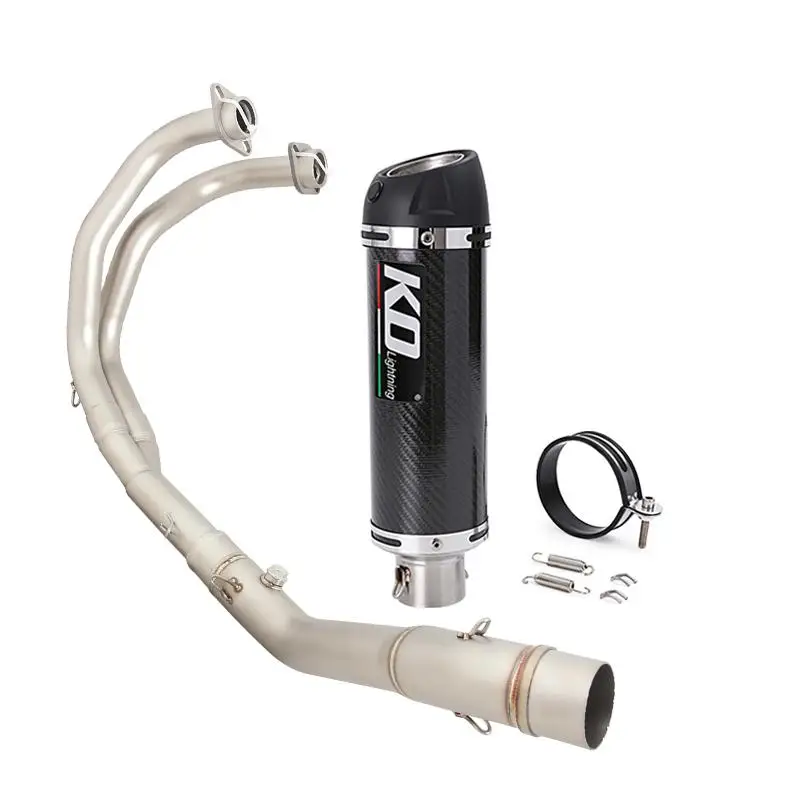 Prekĺznutie pre Yamaha R3 R25 YZF-R3 MT-03 MT25 2016-2023 Úplný výfukový systém predný prepojenie Rúrky z uhlíkových vlákien s zabijakom DB
