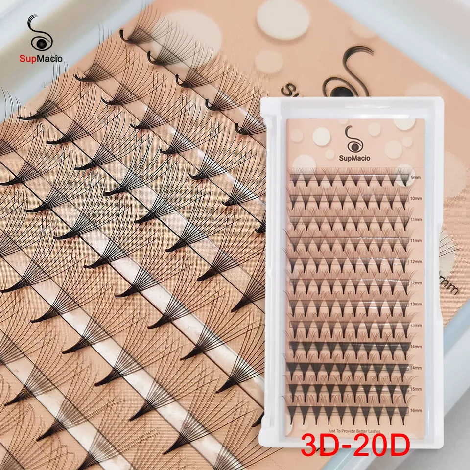 Premade ventilátor rias Supmacio 16 mm super tenká základňa Veľké ventilátory C/D Curl zmiešané vopred vyrobené ventilátory predlžovania kytice prefázov