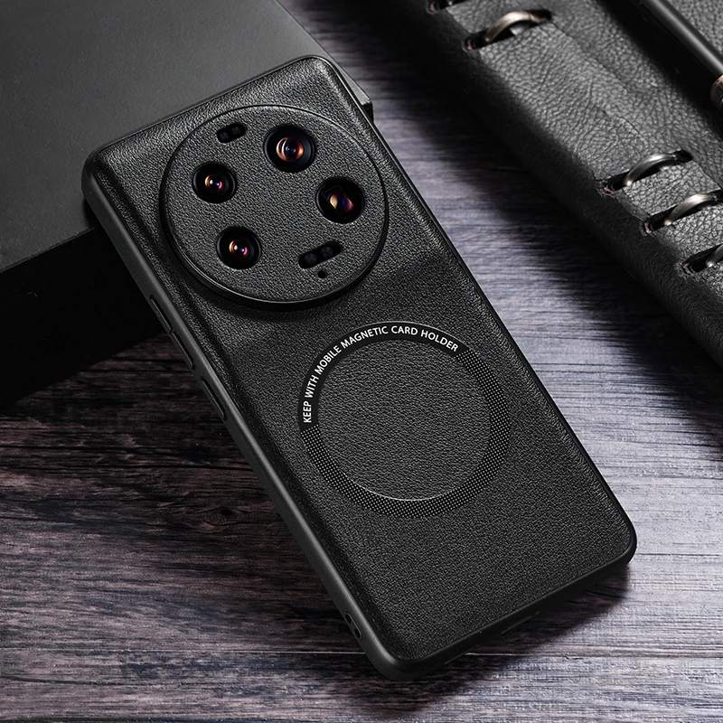 Premium PU kožené puzdro pre Xiaomi 13 Ultra 13T pre magnetické bezdrôtové nabíjanie Shock -Shock odolný voči nárazu pre Xiaomi 13 Pro