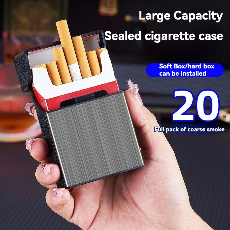 Prenosná cigaretová puzdro kov fajčiarsky cigaretový box 20ks kapacita držiaka tabaku cigarety balenie krytu úložného priestoru Pánske gadget