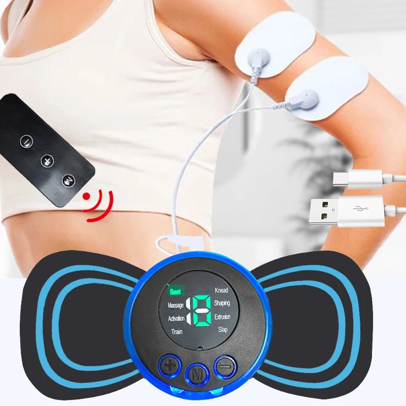 Prenosná elektrická inteligentná náplasť Massager Massager pre masáž chrbta a ramena s podložkou a vzdialeným