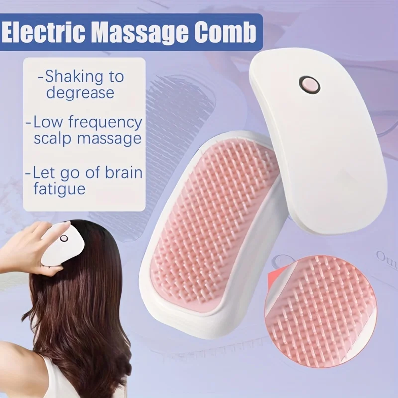 Prenosná elektrická masážna pokožky hlavy - vysokofrekvenčné vibrácie, vodotesný nástroj na relaxáciu hlavy a tela s ergonomickým dizajnom