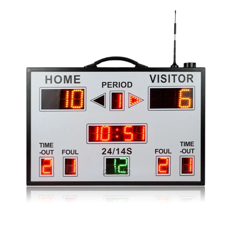 Prenosná elektronická basketbalová hodnotiaca tabuľka červená farba LED Mini LED Digitálna tabuľka s ShotClock pre športovú hru a telocvičňu