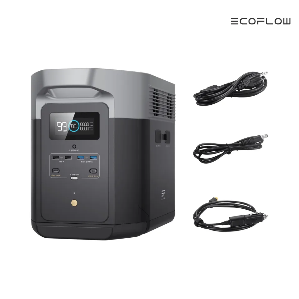 Prenosná elektráreň ECOFLOW Delta 2 Max 1900, 1900WH Solar -Powed Generator, 2400 W solárny generátor LFP, plný náboj za 1 hodinu