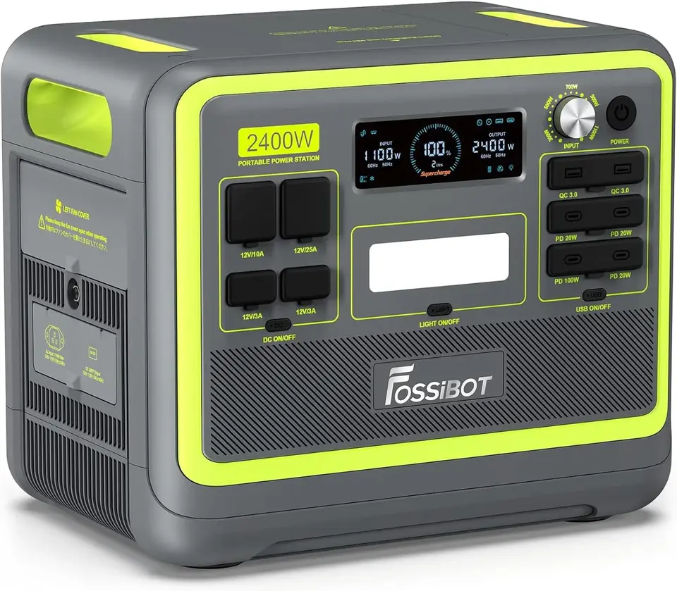 Prenosná elektráreň s rozmermi 2400 W a solárna generátor 2048WH lítiová batéria so 6 striedavými zásuvkami 1,5 hodiny s plným nabíjaním LED baterky