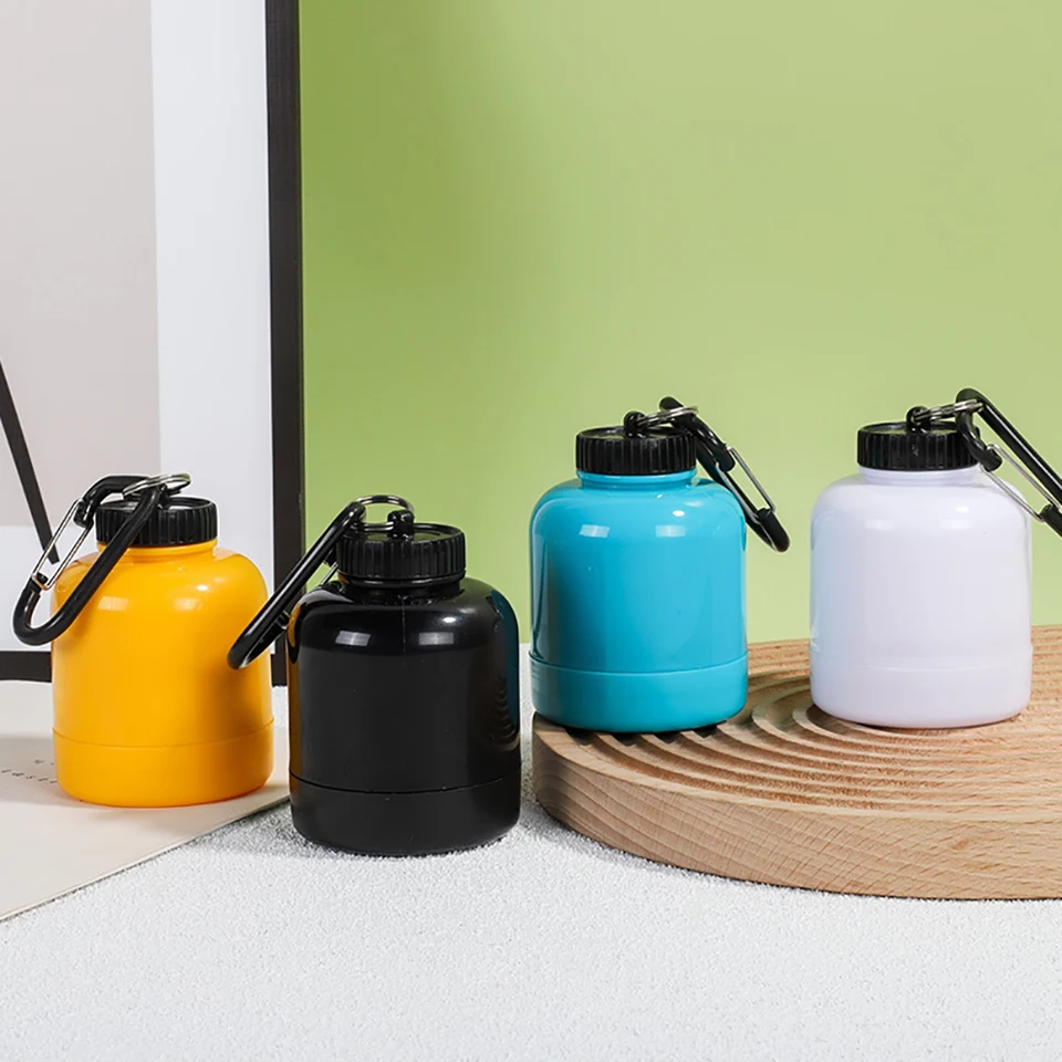 Prenosná fľaša na prášok s bielkovinami s srvátkou Keychain Health Furel Medicine Box Small Fope Cup Outdoor Camping Container
