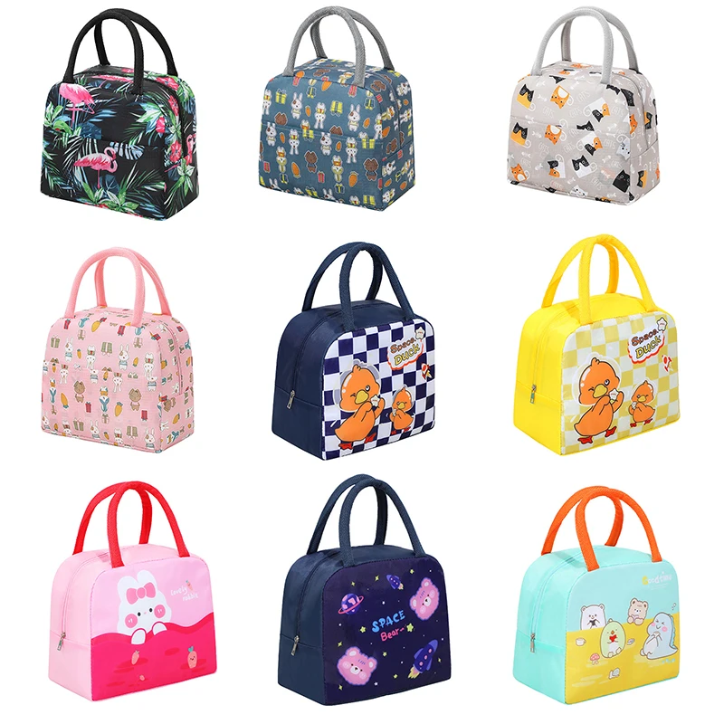 Prenosná karikatúra Termal Lunch Box Bag Hliníková fólia Úrad študent bento ukladacie izolačné tašky chladnejšie obedné tašky